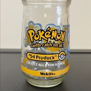 Pokemon Psyduck Collectible Glass with Yellow and Blue Accents